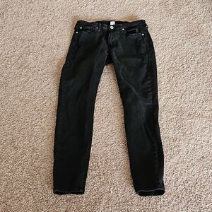 True Religion Halle Mid Rise Super Skinny black denim jeans